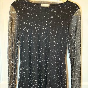 Altar'd State Black Star Mini Dress